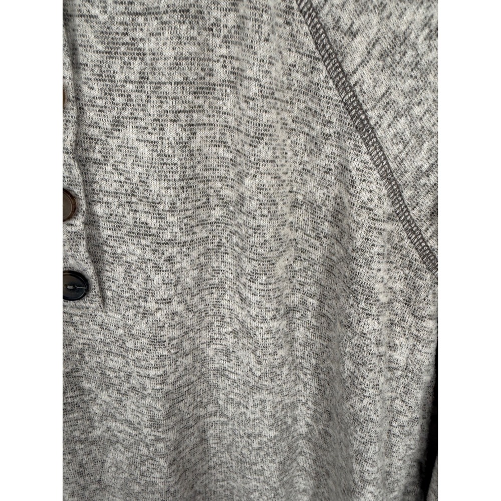 Pink Clover XL Heathered Taupe Brown Henley Top Super Soft Boho Relaxed - Picture 3 of 8